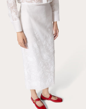 Gonna Midi In Camellia Organdis 