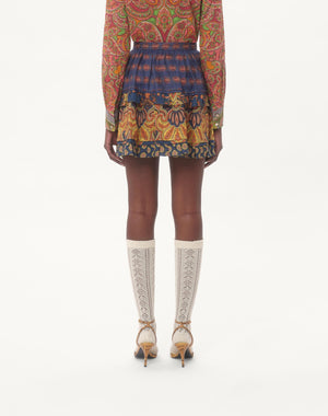 Gonna In Lino Paisley Medaglioni Voyage Imaginaire 