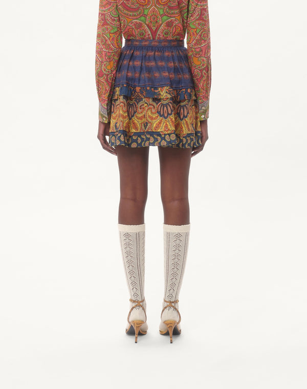 Gonna In Lino Paisley Medaglioni Voyage Imaginaire 