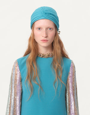 Abito Corto In Crepe Couture Ricamato