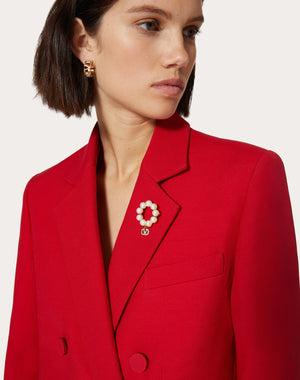 Spilla Vlogo Signature In Metallo, Perla E Cristalli Swarovski®