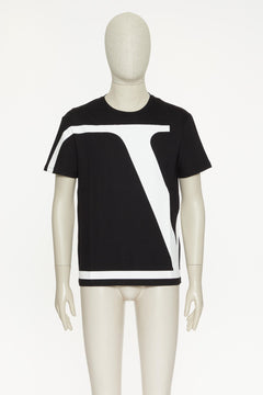 T-Shirt In Cotone Con V Logo Signature