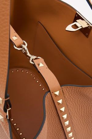 BORSA SHOPPING ROCKSTUD IN VITELLO GRANATO