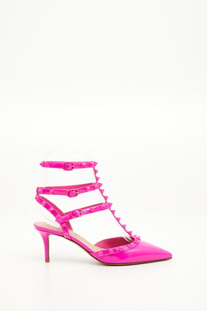 Décolleté Rockstud In Vernice Con Cinturini E Borchie In Tono 65Mm