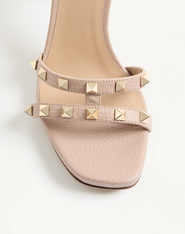SANDALO ROCKSTUD IN VITELLO STAMPA ALCE 100MM