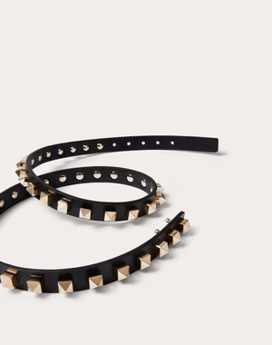 Cintura Rockstud In Vitello Lucido 15 Mm