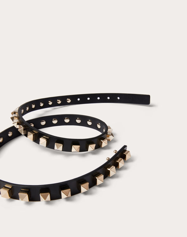 Cintura Rockstud In Vitello Lucido 15 Mm