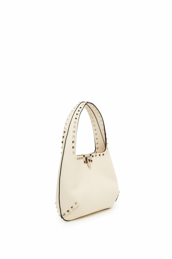 BORSA HOBO PICCOLA ROCKSTUD IN VITELLO GRANATO