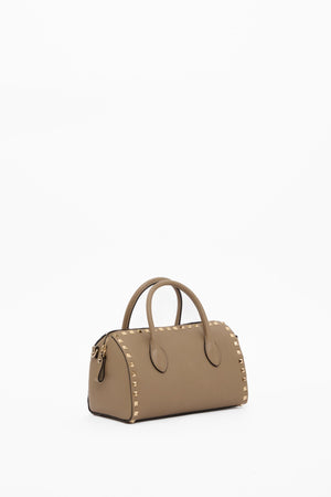 BORSA A MANO ROCKSTUD IN VITELLO GRANATO