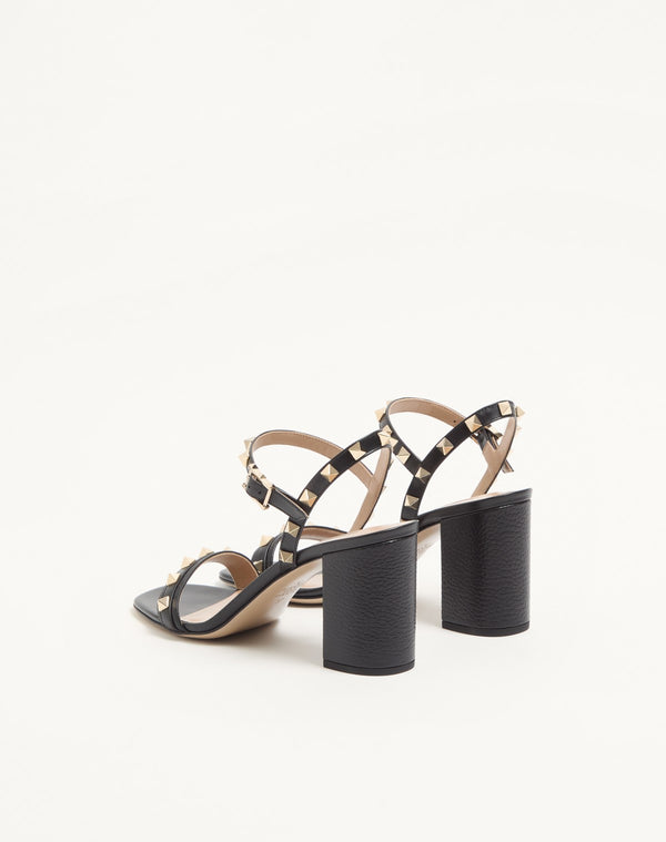 SANDALO ROCKSTUD IN VITELLO GRANATO CON CINTURINO 80MM