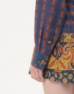 Camicia In Lino Paisley Medaglioni Voyage Imaginaire 
