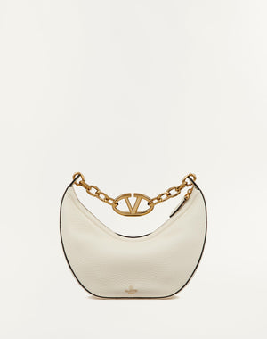 Hobo Piccola Vlogo Moon Bag In Vitello Granato Con Catena