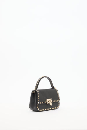 BORSA PICCOLA A MANO ROCKSTUD IN VITELLO GRANATO