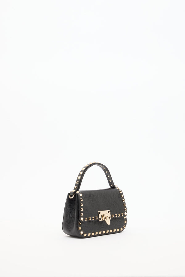 BORSA PICCOLA A MANO ROCKSTUD IN VITELLO GRANATO