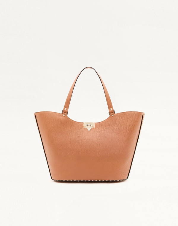 BORSA SHOPPING ROCKSTUD IN VITELLO GRANATO