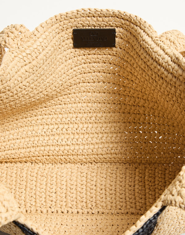 Borsa Shopping Media Valentino Garavani Viva Superstar In Rafia