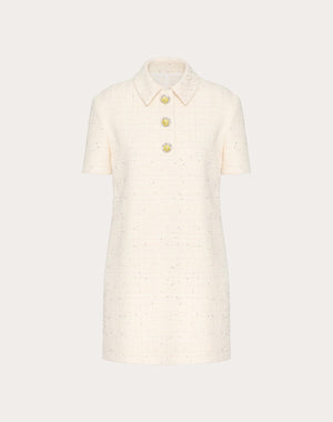 Abito Corto In Delicate Tweed 