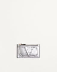 Portacarte Con Zip Vlogo Walk In Nappa Metallizzata