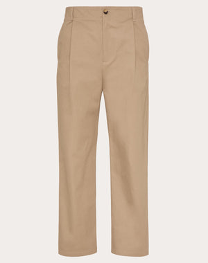 Pantalone In Gabardina Di Cotone Con Etichetta Maison Valentino