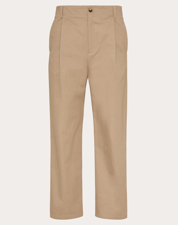 Pantalone In Gabardina Di Cotone Con Etichetta Maison Valentino