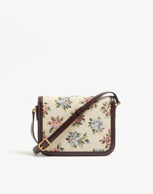 Borsa A Spalla Piccola Valentino Garavani 9To5 In Tessuto Jacquard Papier Floral