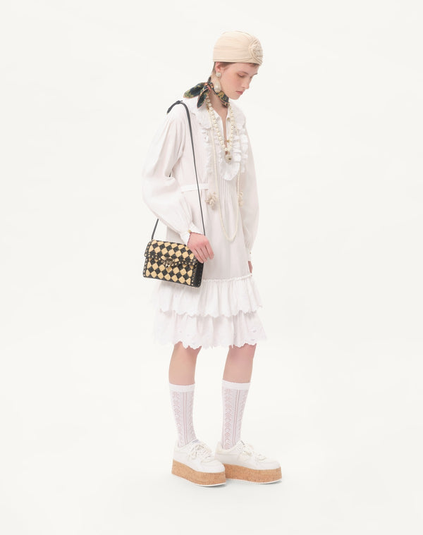 Borsa Piccola A Tracolla Valentino Garavani Rockstud Ricamata In Rafia