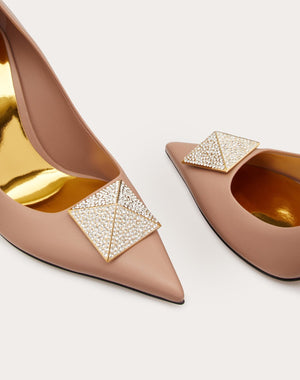 Décolleté One Stud In Nappa Con Borchia Con Cristalli 100Mm