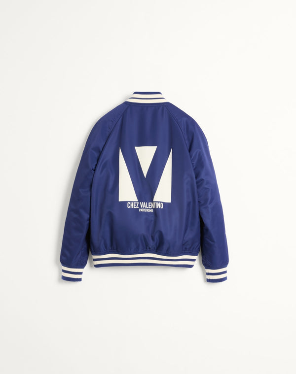 Bomber In Nylon Con Stampa Chez Valentino