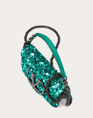 Borsa Piccola A Spalla Locò Con Ricamo Tridimensionale