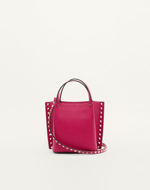 BORSA SHOPPING PICCOLA ROCKSTUD IN VITELLO GRANATO 