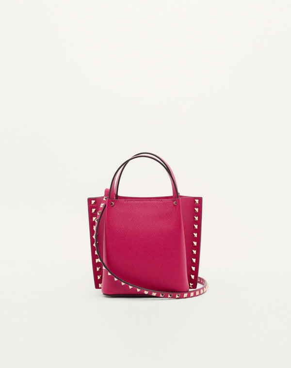BORSA SHOPPING PICCOLA ROCKSTUD IN VITELLO GRANATO 