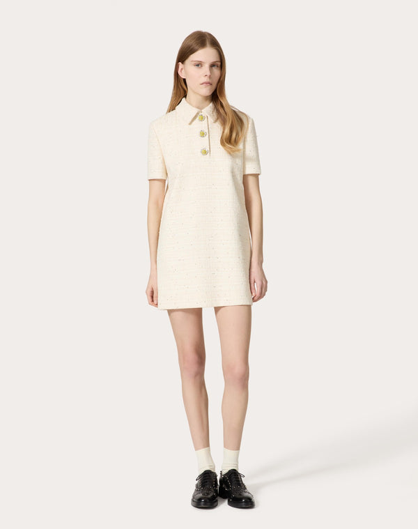 Abito Corto In Delicate Tweed 