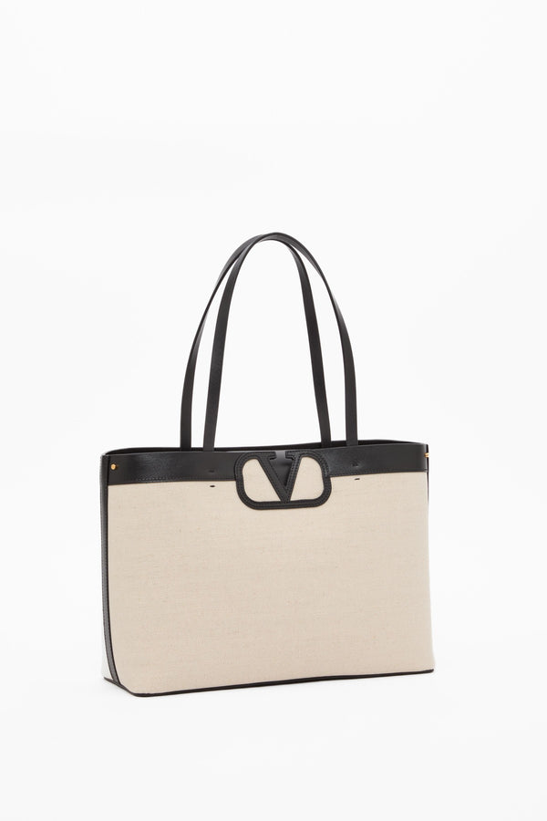 BORSA SHOPPING FILL ME IN CANVAS E VITELLO