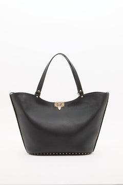 BORSA SHOPPING ROCKSTUD IN VITELLO GRANATO