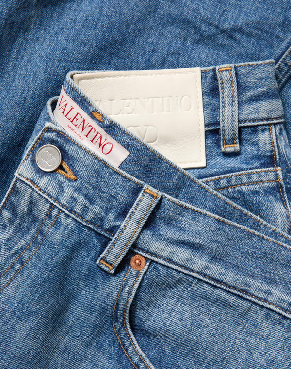 Pantaloni In Medium Blue Denim 