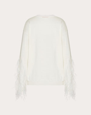 Maglia In Lana Con Piume 