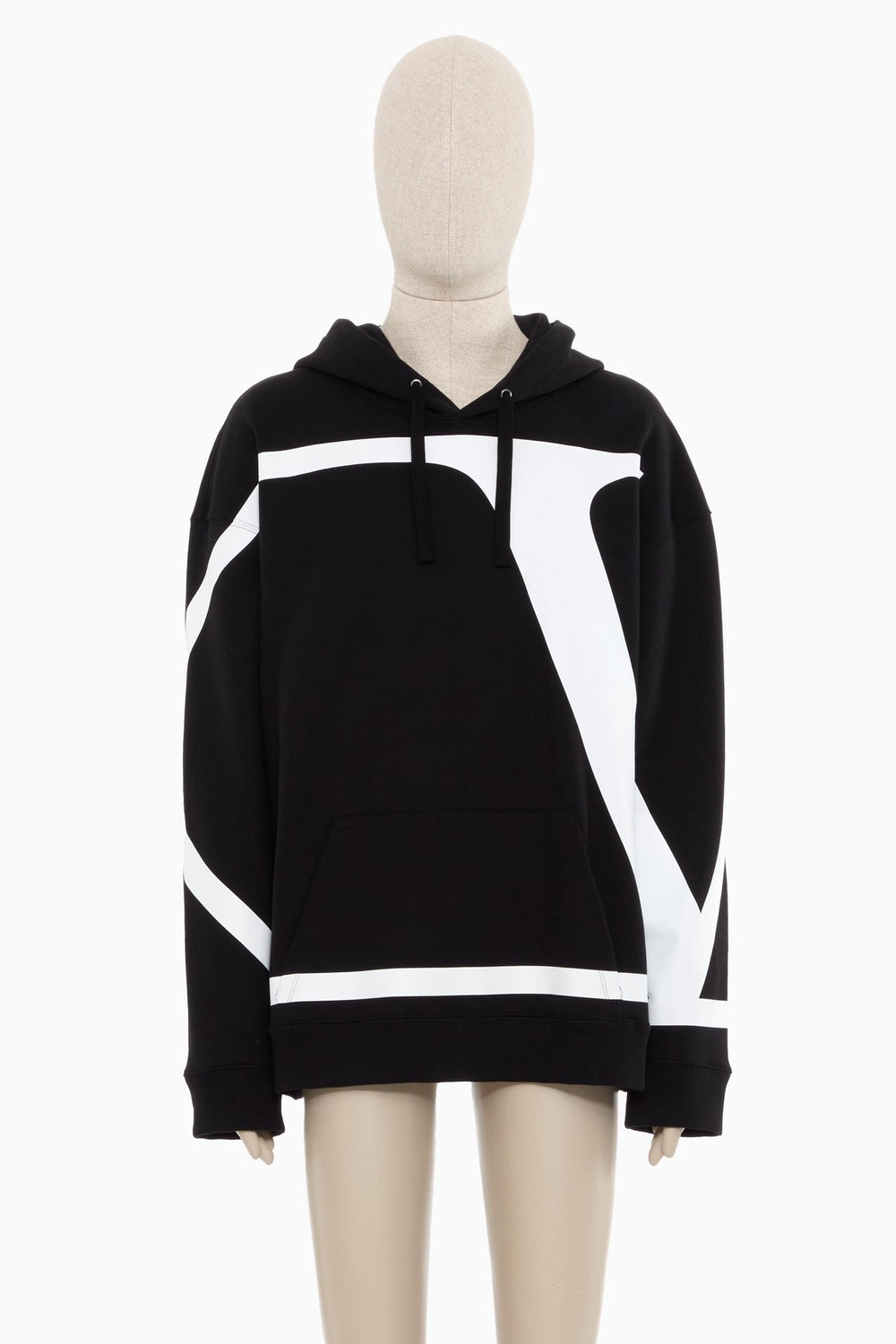 Felpa In Cotone Con Stampa V Logo Signature