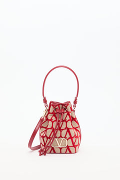 Mini Borsa A Secchiello Vlogo Signature In Toile Iconographe