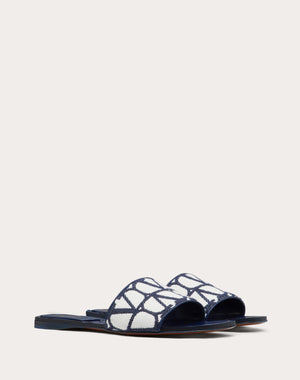Sandalo Slide Toile Iconographe In Cotone Ricamato