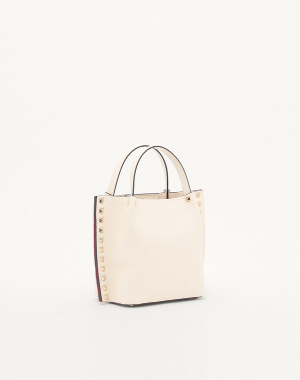 BORSA SHOPPING PICCOLA ROCKSTUD IN VITELLO GRANATO 