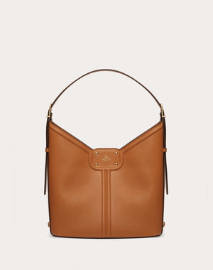 Borsa Hobo Vlogo Leather In Vitello Granato