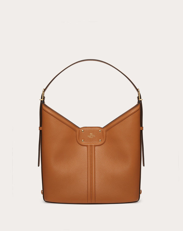 Borsa Hobo Vlogo Leather In Vitello Granato