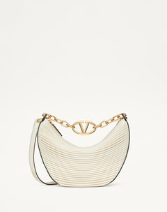 Hobo Piccola Vlogo Moon Bag In Nappa Lavorata Con Catena
