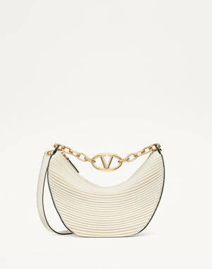 Hobo Piccola Vlogo Moon Bag In Nappa Lavorata Con Catena
