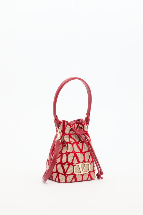 Mini Borsa A Secchiello Vlogo Signature In Toile Iconographe