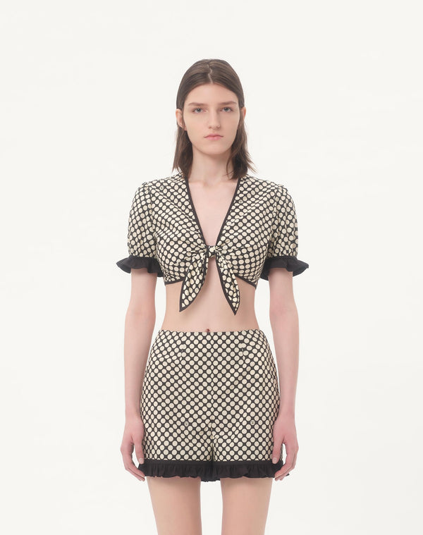 Top In Popeline Stampa Plus De Pois