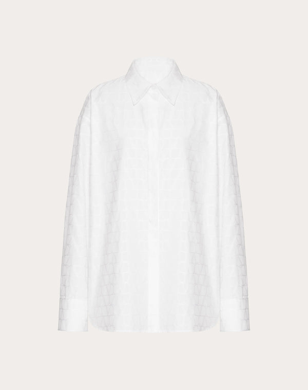 Camicia In Cotton Popeline Jacquard Toile Iconographe 