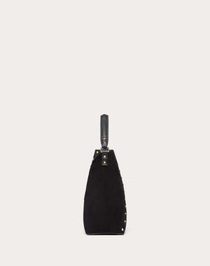 Borsa A Secchiello Valentino Garavani Valentino Garavani Rockstud Wispy In Vitello E Camoscio
