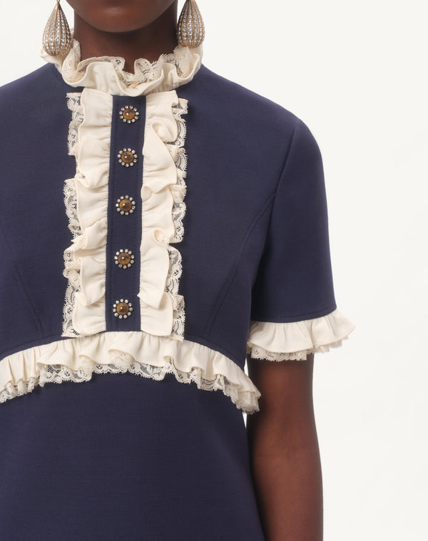 Abito Corto In Crepe Couture 