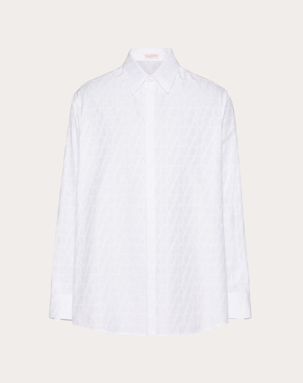 Camicia In Popeline Di Cotone Con Motivo Toile Iconographe